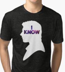 Star Wars Han 'I Know' White Silhouette Couple Tee Tri-blend T-Shirt