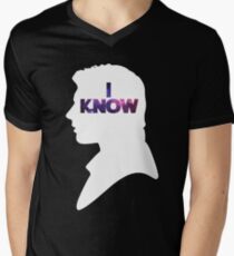 Star Wars Han 'I Know' White Silhouette Couple Tee Men's V-Neck T-Shirt