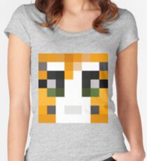 Stampy Minecraft skin Fitted Scoop T-Shirt