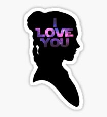Star Wars Leia 'I Love You' Black Silhouette Couple Tee Sticker