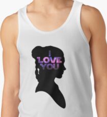 Star Wars Leia 'I Love You' Black Silhouette Couple Tee Tank Top
