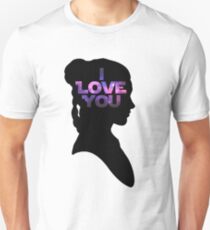 Star Wars Leia 'I Love You' Black Silhouette Couple Tee Unisex T-Shirt