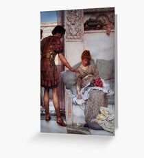A Silent Greeting by Sir Lawrence Alma Tadema Greeting Card