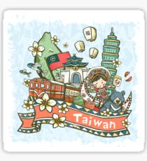 Lovely Taiwan cultural illustration Sticker
