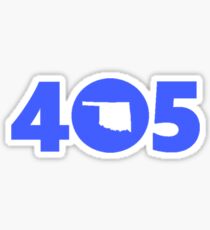 405 Oklahoma Proud Blue Sticker