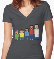 8-Bit Burgers Women's Fitted V-Neck T-Shirt