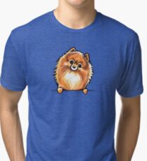 Red Pomeranian Paws Up Tri-blend T-Shirt