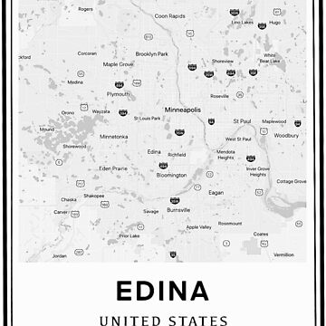 Edina Minnesota City Map and Coordinates Sticker for Sale by