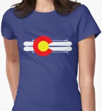 Colorado Flag Skis Women's Fitted T-Shirt