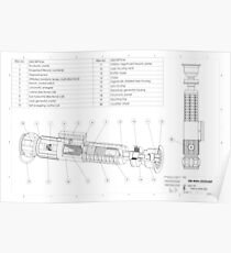 Obi-Wan Kenobi's Lightsaber Schematic Poster