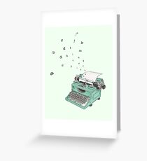 Little Green Typewriter Greeting Card