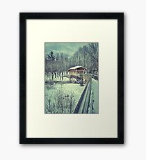 Wooden Covered Bridge, Bridgton Maine Framed Print