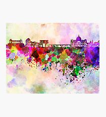 Rome skyline in watercolor background Photographic Print