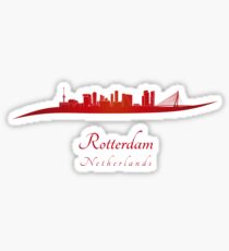 Rotterdam skyline in red Sticker