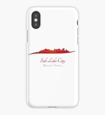 Salt Lake City skyline in red iPhone Case/Skin