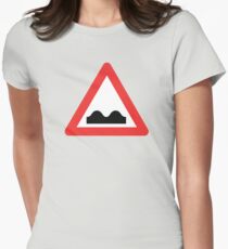 Warning breasts Women's Fitted T-Shirt