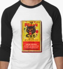 Black Cat Fireworks T-Shirt Men's Baseball ¾ T-Shirt