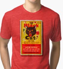 Black Cat Fireworks T-Shirt Tri-blend T-Shirt