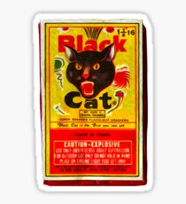 Black Cat Fireworks T-Shirt Sticker