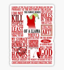 The Famous Words Of A Llama Sticker