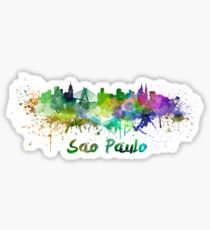 Sao Paulo skyline in watercolor Sticker