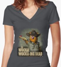 The Wocka Wocka-ing Dead Women's Fitted V-Neck T-Shirt