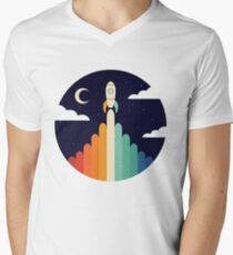 Camiseta para hombre de cuello en v Arriba