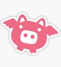 Flying Pink Pig Sticker