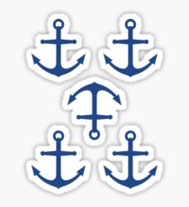 Blue anchor stickers, set of five Sticker