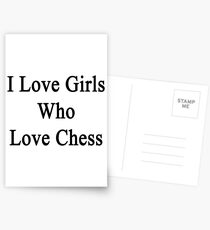 I Love Girls Who Love Chess Postcards