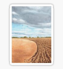 Ploughed Field, Shropshire - watercolour Sticker