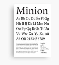 Typography Poster Minion Alphabet Canvas Print