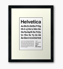 Typography Poster Helvetica Alphabet Framed Print