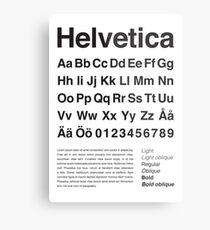 Typography Poster Helvetica Alphabet Metal Print