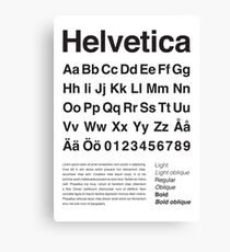 Typography Poster Helvetica Alphabet Canvas Print