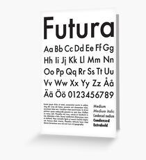 Typography Poster Futura Alphabet Greeting Card