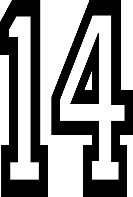 14. Цифра 14. Красивое число 14. Цифра 14 без фона. Большая цифра 14.