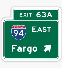 Fargo, Road Sign, North Dakota Sticker