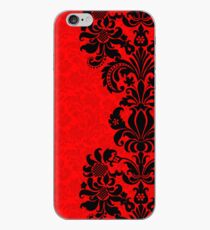 Black & Red Floral Vintage Damasks Design iPhone-Hülle & Cover