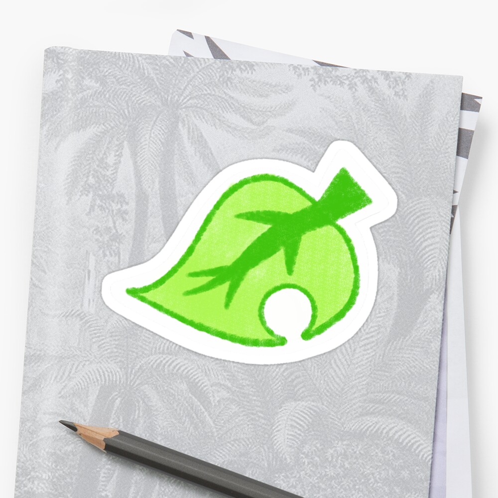 "Sketched ACNH Leaf" Sticker by ealeyanis | Redbubble