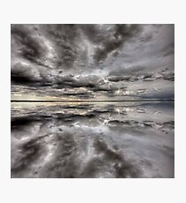 Saskatchewan Lake Reflection Chaplin Canada clouds Photographic Print