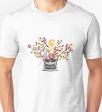 Creativity - typewriter with abstract swirls Unisex T-Shirt