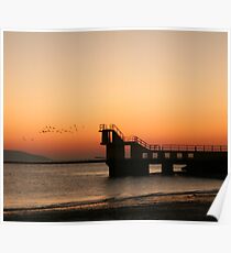 Sunset with Birds, Blackrock, Galway Poster