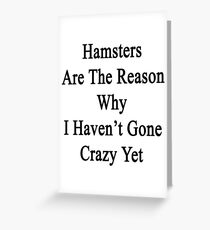 Hamsters Are The Reason Why I Haven't Gone Crazy Yet Greeting Card
