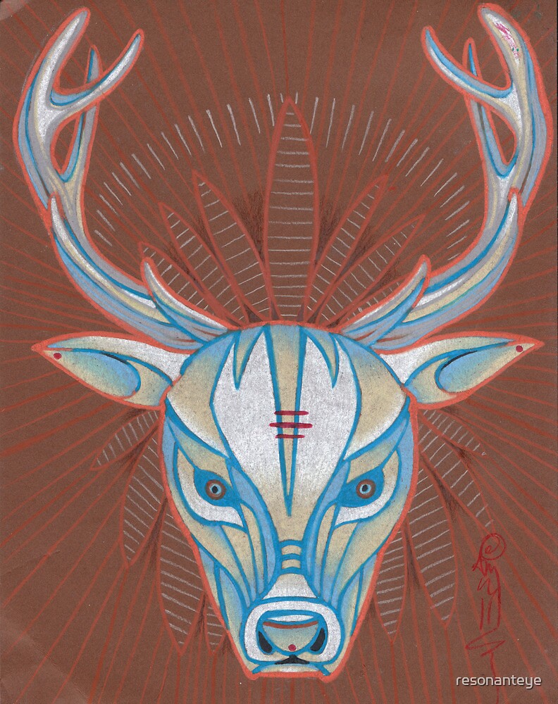 "blue elk totem spirit animal." by resonanteye Redbubble