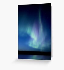Northern Lights Saskatchewan Canada Aurora Borealis Lake Reflection Greeting Card