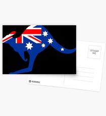 Australian Kangaroo Flag Postcards