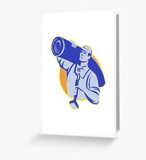 Carpet Layer Worker Carry Knee Kicker Tool Greeting Card
