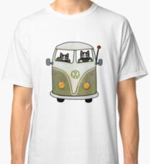 Two Cats in a Green Bus Classic T-Shirt