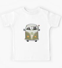 Two Cats in a Green Bus Kids Tee